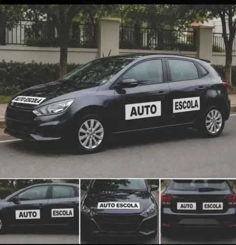 Kit 7 Un Adesivos Imantado Auto Escola Faixa Auto Escola