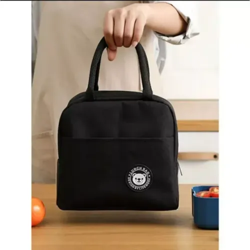 Bolsa térmica portátil marmita viagem necessária lancheira térmica PRETA