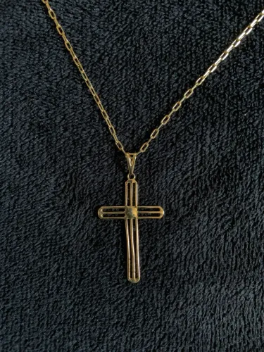 Corrente Magma Banhada a Ouro + Crucifixo
