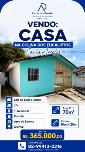 Casa a Venda na Colina dos Eucaliptos Santa Amélia - Maceió - AL