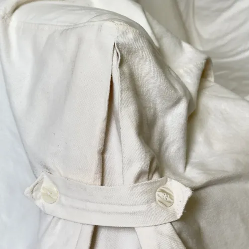 Saia para cama box solteiro em brim de algodão cru (cobre colchão) - R$120 negociável