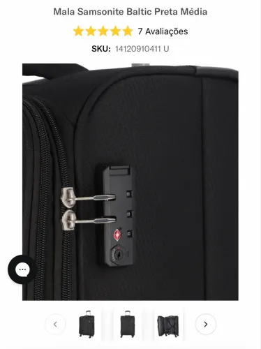 Mala Samsonite Baltic Preta Média (NOVA) nunca usada!