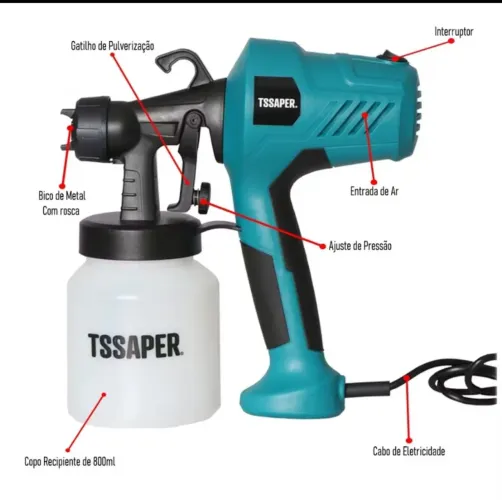 Pistola de Pintura Elétrica com fio