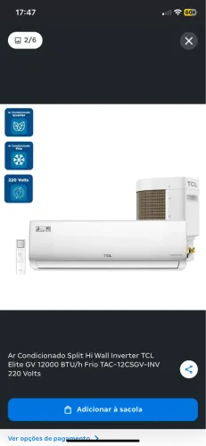 Ar-condicionado TCL 12000 BTU Nunca usado na Embalagem