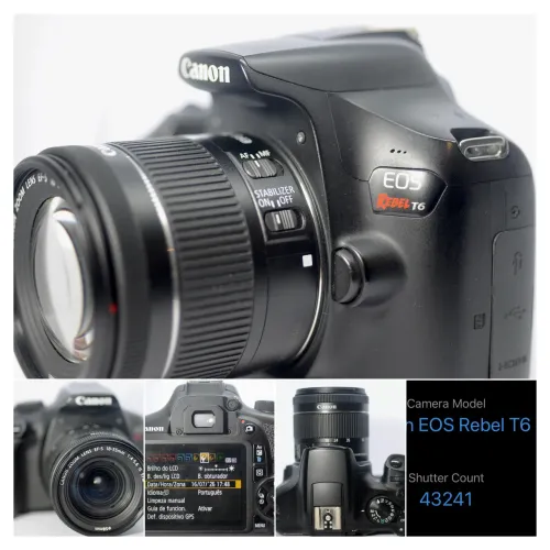 Canon t6 43 mil cliques com lente 18-55mm