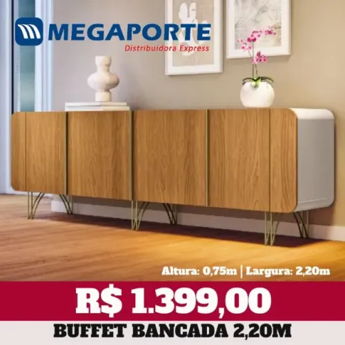 Buffet Bancada 2,20m 4 Portas (Novo) Entrega Grátis! 
