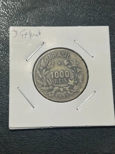 ? Moeda 1000 Réis 1927 Antiga Original República + Holder