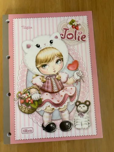 Refil fichário Jolie 96 personalizadas. folhas. Vintage