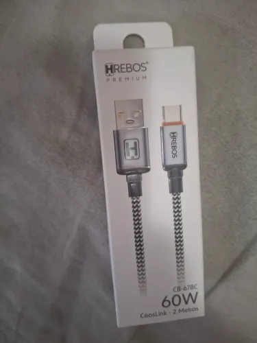 cabo hrebos premium com 60 wats de potência,  2 metros 