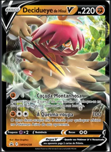 Carta pokémon rara Decidueye -V