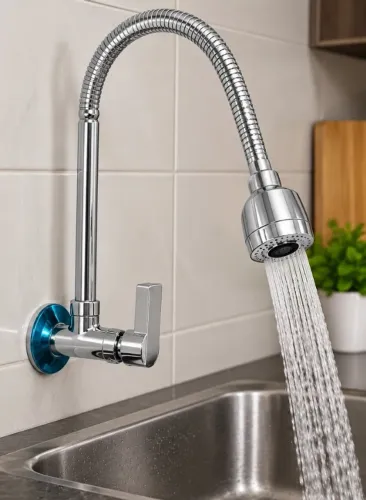 Torneira de Parede Goldflex com Bica Flexível - 1/4 de Volta