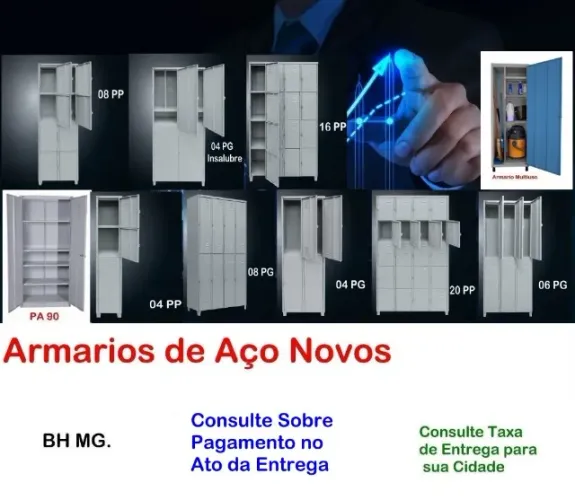 Armários Roupeiros de Aço Escaninho Guarda Volume escritório indústria academia escola