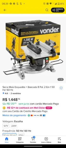 Serra de esquadria 2 em 1