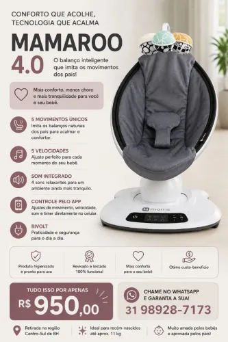 Mamaroo - cadeira de balanço para bebês