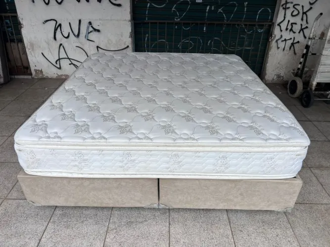 Cama box super king size Colchão molas ensacandas bambú 