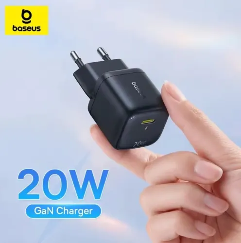 Carregador Baseus 20W GaN FN22 pra IPhone -lacrado