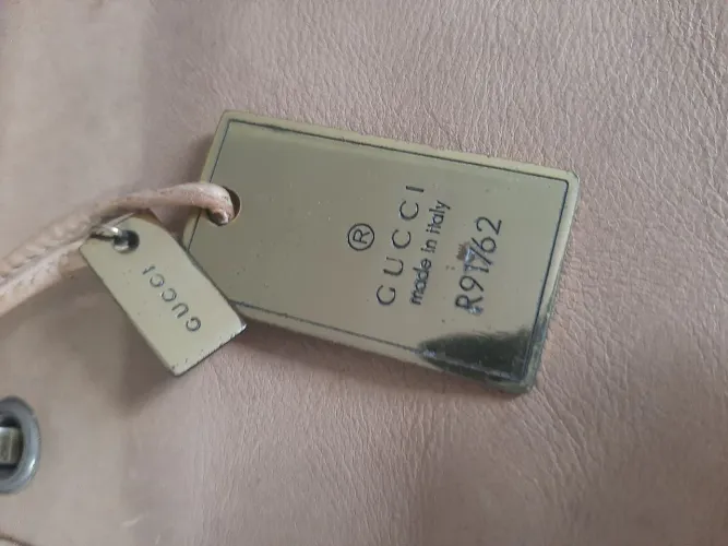 Gucci bolsa original couro bege 