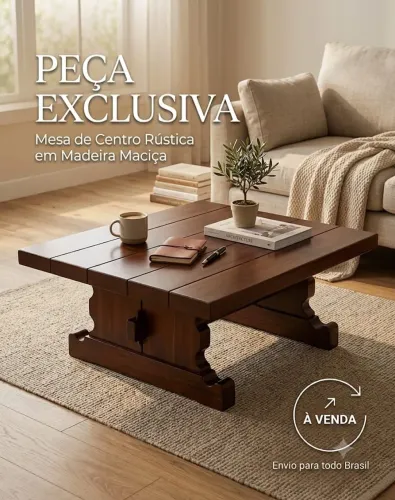 Mesa rústica madeira maciça