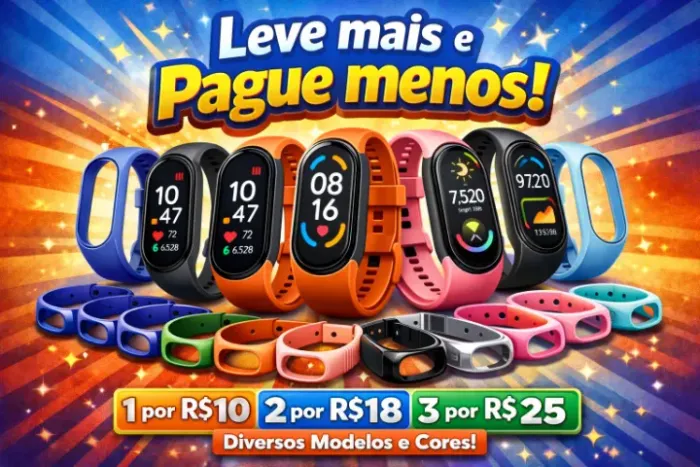 Pulseiras Xiaomi Mi Band a partir de R$10 ? várias cores