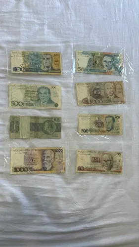 Lote com 8 cédulas antigas do Brasil