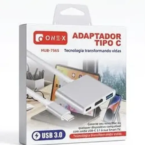 Adaptador tipo c Onex Hub-7565(Honestidade e Qualidade - Distribuidora JK Eletrônicos)