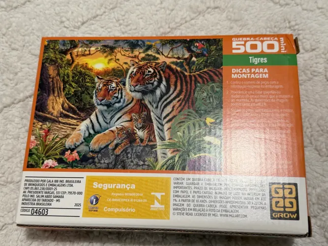 Quebra cabeça 500 peças Mini Grow Tigres