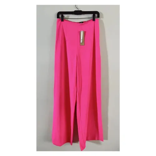 Calça Pantalona Do+be Tamanho M Cintura Alta Rosa-choque