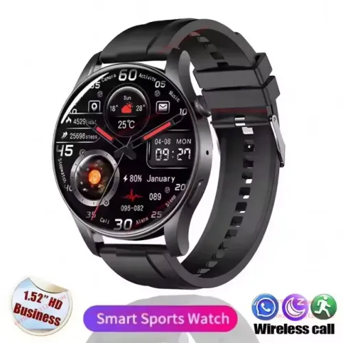 Relógio Smart Watch Tela AMOLED HD, GPS, Monitoramento de Movimento, Frequência Cardíaca, 