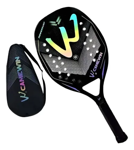 Camewin Carbono 3k Raquete Beach Tennis + Bolsa Tênis Fibra Carb Profissional