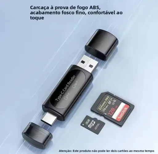 Leitor de cartão 4 em 1 USB Tipo C