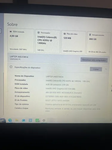 Notebook Samsung 