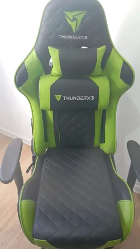 Cadeira Gamer ThunderX3 TGC12 (Preta e Verde) - Excelente Estado!
