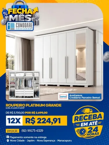 Roupeiro Platinum Grande R$ 2.699