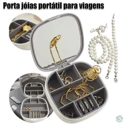 Porta joias organizador portátil para viagens