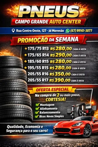 Pneu novos aro 13 14 15 16 17 pneus campo grande auto center 