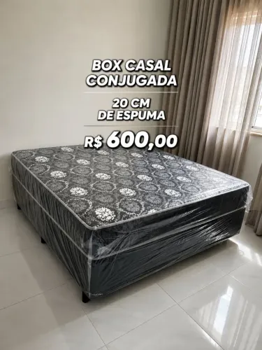 Cama box casal - espuma 20cm Densidade D33 ( Frete grátis )