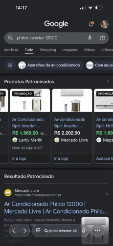 Ar condicionado quente e frio 12.000