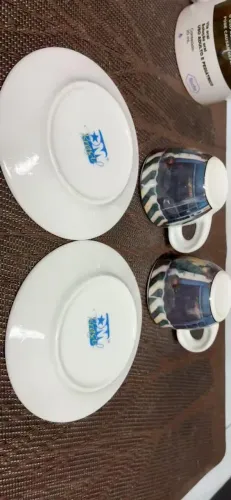 Par De Xícaras De Café Espresso Com Pires DM Brasil Porcelana Bistrô