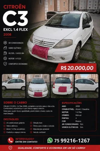 Citroen C3 Exclusive 1.4 Flex 8V 5P 2008