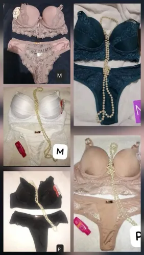 5 conjuntos lingeries sensuais tamanho P e M sortidos