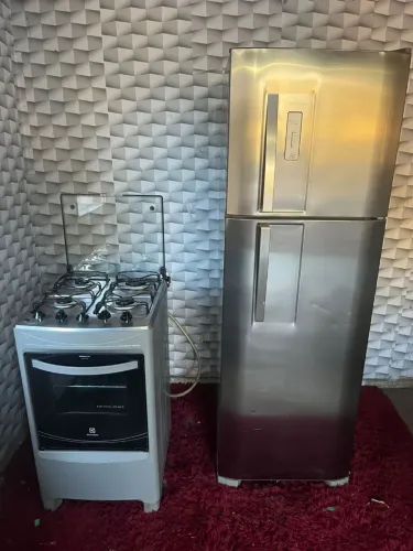 Kit fogão e geladeira inox 