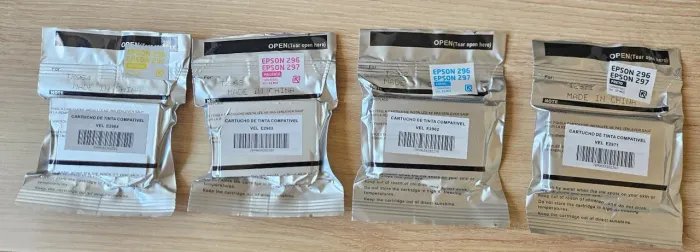 Kit 4 Cartuchos Impressora Epson 296 297 Preto + Cores