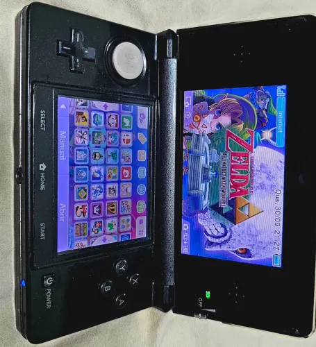 Nintendo 3DS Old desbloqueado + SanDisk 128GB COM AVARIA (LEIA A DESCRIÇÃO)