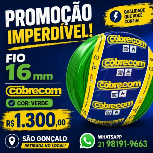 Fio 16 mm R$1300 cobrecom promoção imperdível 