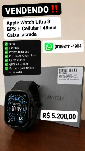 Apple Watch Ultra 3 Novo e Lacrado em Belém!