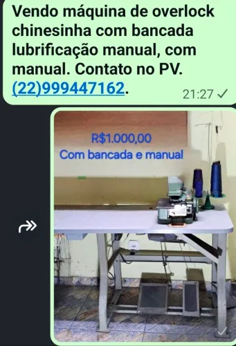 Vendo Máquina de overlock chinesinha
