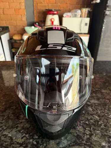 Capacete Ls2 Evo Stream Neon FF320 Tam 56 Em Excelente Estado
