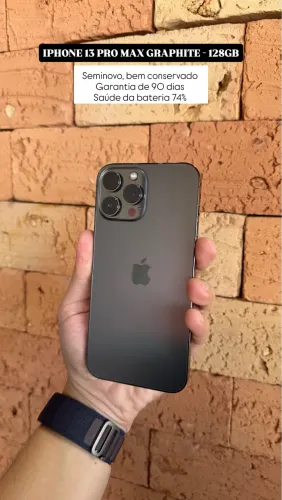 iPhone 13 Pro Max 128GB Graphite, Seminovo muito bem conservado, com Garantia