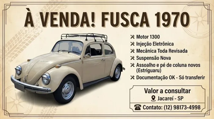 Volkswagen Fusca 1300 1970