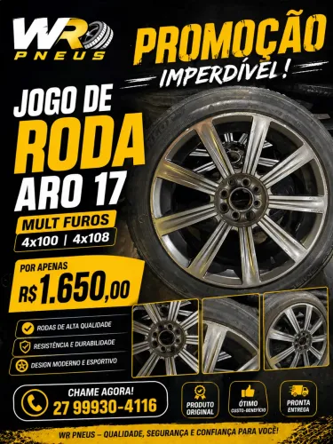 Roda aro 17 multifuros 4x100 ou 4x108 